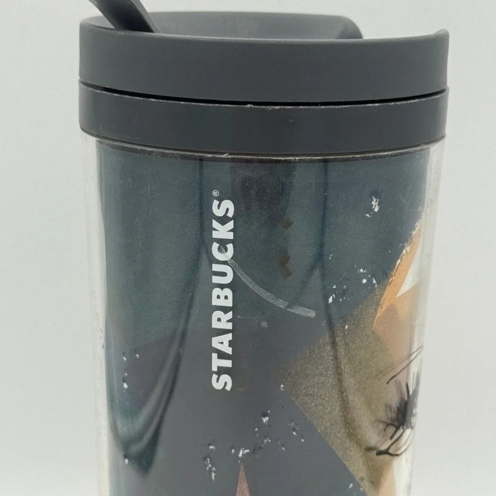 Starbucks Tumbler 16oz Artist Series Abstract Face 2012‎ Travel Mug Good Cond